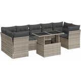 Maison Chic Seti vrtnega pohištva - Vrtna garnitura - Vrtni pohištvo set 8-delna z blazinami sv. siv poli ratan, (21798393) | Shoptok.si