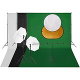  VidaXL Komplet za foto studio z lučmi, ozadjem in reflektorjem Cene