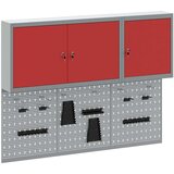  5-delni set orodnih omar in pegboarda za steno rdeča kovina, (22048529) | Shoptok.si