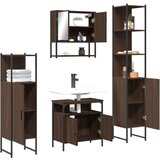  4-dijelni set kupaonskog namještaja boja smeđeg hrasta drveni | shoptok.hr