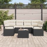  Set sofe 7 kom. 6-Broj sjedala Crna i Krema poliratan 234 x 122 x 85 cm | Shoptok.si