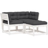  3-dijelni set vrtnih sofa s jastucima bijeli masivna borovina | shoptok.hr