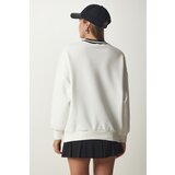  Women's White Embroidery Raised Knitted Sweatshirt | Eponuda.ba