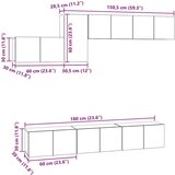  Komplet TV omaric 7 pcs Črni hrast 60 x 30 x 30 cm | Shoptok.si