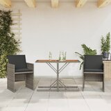 vidaXL 3-dijelni bistro set od poliratana s jastucima sivi Cijene