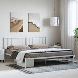 Metalni okvir za krevet s uzglavljem bijeli 183x213 cm | shoptok.hr