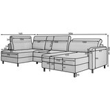 ELTAP Bež žametna raztegljiva/s prostorom za shranjevanje kotna sedežna garnitura (levi kot/v obliki črke "U") Berrto – | Shoptok.si