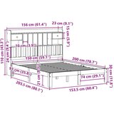 vidaXL Krevet s regalom za knjige bez madraca 150 x 200 cm od borovine | shoptok.hr