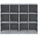  Regal za knjige s vratima boja betona 136 x 37 x 109 cm drveni | shoptok.hr