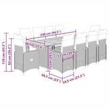 vidaXL vrtna bistro garnitura 9-delna z blazinami črn poli ratan, (21316534) | Shoptok.si