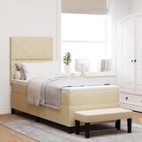  Krevet s opruga kutije s uzglavljem Krema 80 x 200 cm tkanina | shoptok.hr