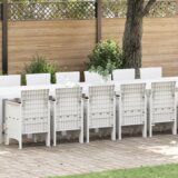  17 delna vrtna jedilna garnitura s blazinami bela poli ratan - - Bela - 139.5 - Za 16 oseb - | Shoptok.si