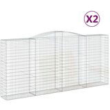  Lučne gabionske košare 2 kom 400x50x180/200cm pocinčano željezo | shoptok.hr
