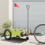 vidaXL Kolesarska prikolica zelena in črna oxford tkanina in železo | Shoptok.si