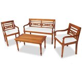 vidaXL 4-dijelni vrtni lounge set od masivne tikovine s jastucima | shoptok.hr