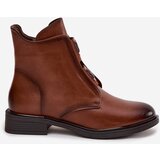 EVENTO Women's insulated ankle boots with low heel with decorations brown Tavressa | ePonuda.com