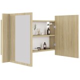  LED kupaonski ormarić s ogledalom boja hrasta 80x12x45 akrilni | shoptok.hr