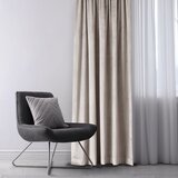 Restilo zasłona VELVET kolor ciepły beż szarfa upinająca styl klasyczny taśma materiał velvet 140x245 | shoptok.hr