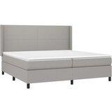  Box spring postelja z vzmetnico svetlo siva 200x200 cm blago, (20761257) | Shoptok.si