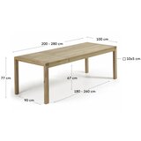 Kave Home Raztegljiva jedilna miza z dodatno ploščo v hrastovem dekorju 100x200 cm Briva – | Shoptok.si