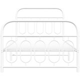 vidaXL Kovinski posteljni okvir z vzglavjem in vznožjem bel 107x203 cm, (21251396) | Shoptok.si