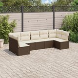  7-dijelni set vrtnih sofa od poliratana s jastucima smeđi | shoptok.hr