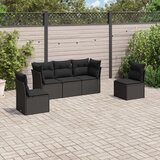 Maison Chic Seti vrtnega pohištva - Vrtna garnitura - Vrtni pohištvo set 5-delna z blazinami črn poli ratan, (21815565) | Shoptok.si