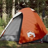 vidaXL Šotor za kampiranje 2 osebi siv oranžen 254x135x112cm 185T taft Cene
