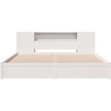vidaXL Krevet s regalom z knjige bez madraca bijeli 180x200cm borovina | shoptok.hr