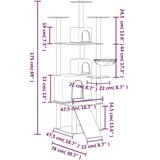  Mačje drevo s praskalniki iz sisala krem 175 cm, (20796945) | Shoptok.si