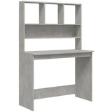 Maison Chic Pisalna miza - pisarniška miza - Računalniška miza s policami betonsko siva 102x45x148 cm inž. les, (21785488) | Shoptok.si