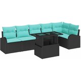 vidaXL Vrtna sedežna garnitura s shranjevanjem 7 pcs Črna Poly ratan, (5000021558) | Shoptok.si