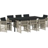  Vrtni set za objed 9 pcs Svijetlo siva poliratan | shoptok.hr