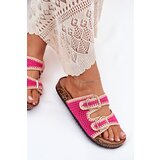 Boto Crocheted Women's Slippers With Golden Buckles Fuchsia Fenira | shoptok.hr