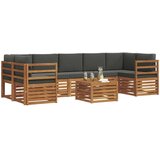  Set vanjskih sofa 8 pcs Prirodna i antracit Čvrsto drvo akacije | shoptok.hr