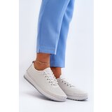 VINCEZA Leather Women's Sports Sneakers Beige Lalnai | shoptok.hr