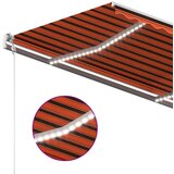 vidaXL Automatska tenda sa senzorom LED 450 x 300 cm narančasto-smeđa | shoptok.hr