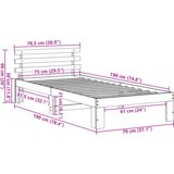  Konstrukcija postelje Rjava 75 x 190 cm Trden borov les, (5000022931) | Shoptok.si