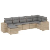 Maison Chic Seti vrtnega pohištva - Vrtna garnitura - Vrtni pohištvo set 7-delna z blazinami bež poli ratan, (21805070) | Shoptok.si