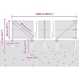 vidaXL zavarena žičana ograda sa 13 sidrenih stupova Zelena 0.5x25 m čelik | shoptok.hr
