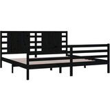  Posteljni okvir črn iz trdne borovine 200x200 cm, (21073601) | Shoptok.si