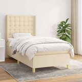  Box spring postelja z vzmetnico krem 100x200 cm blago, (20896502) Cene