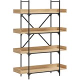 Furnova Knjižna omara 4-nadstropna sonoma hrast 100x33x145,5cm inž. les, (21932703) | Shoptok.si