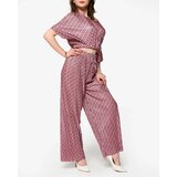Resti Dark pink women's patterned pleated set - Clothing | Shoptok.si