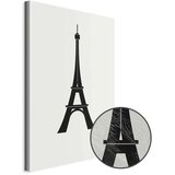  Slika - Eiffel Tower Simple Graphics in Black and White 40x60 Premium Print | shoptok.hr