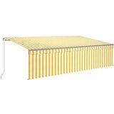  Tenda na ručno uvlačenje s roletom 5 x 3 m žuto-bijela | shoptok.hr