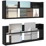  Polica za časopise s policom 2 pcs Crni hrast 80 x 12 x 30 cm | shoptok.hr