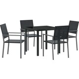  Set 3 Črna PE ratan 54x62.5x89 cm Trajno Zunanja stolica, (22087733) | Shoptok.si
