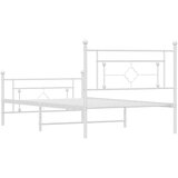 Metalni okvir kreveta uzglavlje i podnožje bijeli 107x203 cm | shoptok.hr