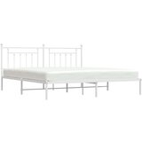 Metalni okvir za krevet s uzglavljem bijeli 193x203 cm | shoptok.hr